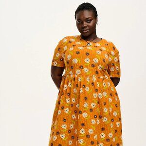 Lucy & Yak Mia Organic Cotton Dress in Veronica Print - Size 10 / UK 14